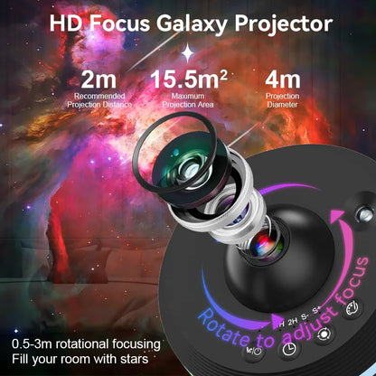 12-in-1 Galaxy Star Projector with Meteor Ultra Clear Rotary Space Ball Night Light Planetarium Lamp for Kids