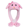 MINISO Cute Bunny Ear Plush Beanie - Moving Rabbit Ears Winter Knit Hat for Women & Girls, Fits 55–60 cm (21.7–23.6 in)