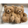Women's Highland Cow & Teddy Bear Plush Slippers – Soft Indoor Christmas Slip-On, Fits EU 36-41 (26 cm / 10.2 in)