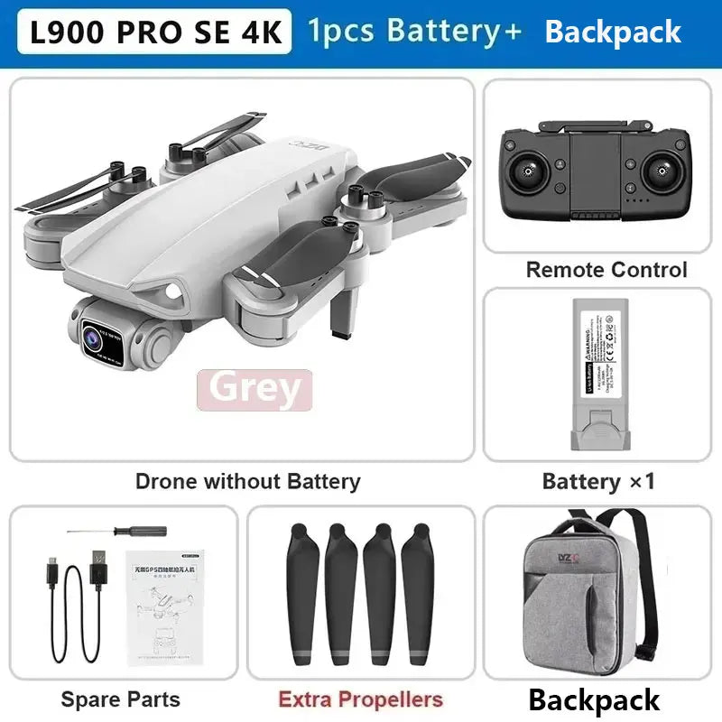 L900 Pro SE Max GPS Drone – 4K Dual HD Camera 5G WiFi FPV Quadcopter with Obstacle Avoidance
