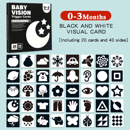 Montessori High Contrast Flash Cards – Visual Stimulation and Cognitive Toy for Infants