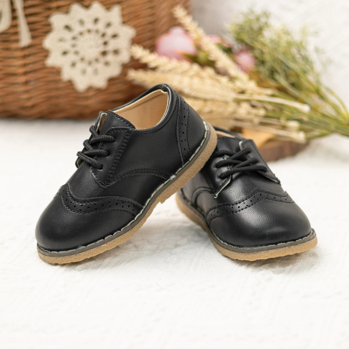 KIDSUN Fashion Kids Shoes – Lace-up PU Leather Multicolor Casual Princess Shoes for Girls