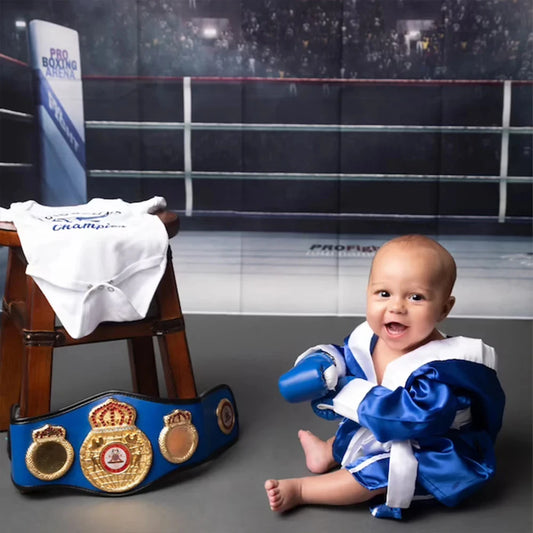 Newborn Baby Boxer Boxing Robe Set with Gloves & Shorts – Photography Props for Baby’s Birthday Photoshoot