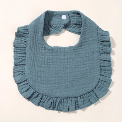Newborn Baby Bibs & Burp Cloths | Solid Color Toddler Bandana Feeding Bibs, Ruffle Saliva Towel for Drool, Baby Accessories - Kidzy Market