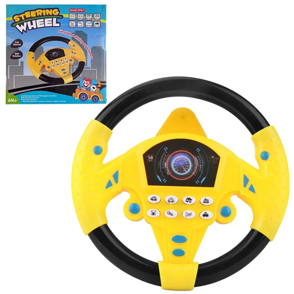 Infant Shining Simulation Steering Wheel Toy Children’s Early Education Copilot Stroller Vocal Toy