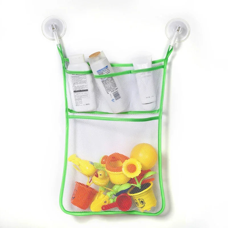 Dinosaur Animal Baby Bath Toy Organizer with Suction Cup Mesh Storage Bag for Kids