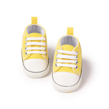 KIDSUN Newborn Multi-Coloured Canvas Baby Shoes – Soft Soled Casual First Toddler Shoes for Boys & Girls