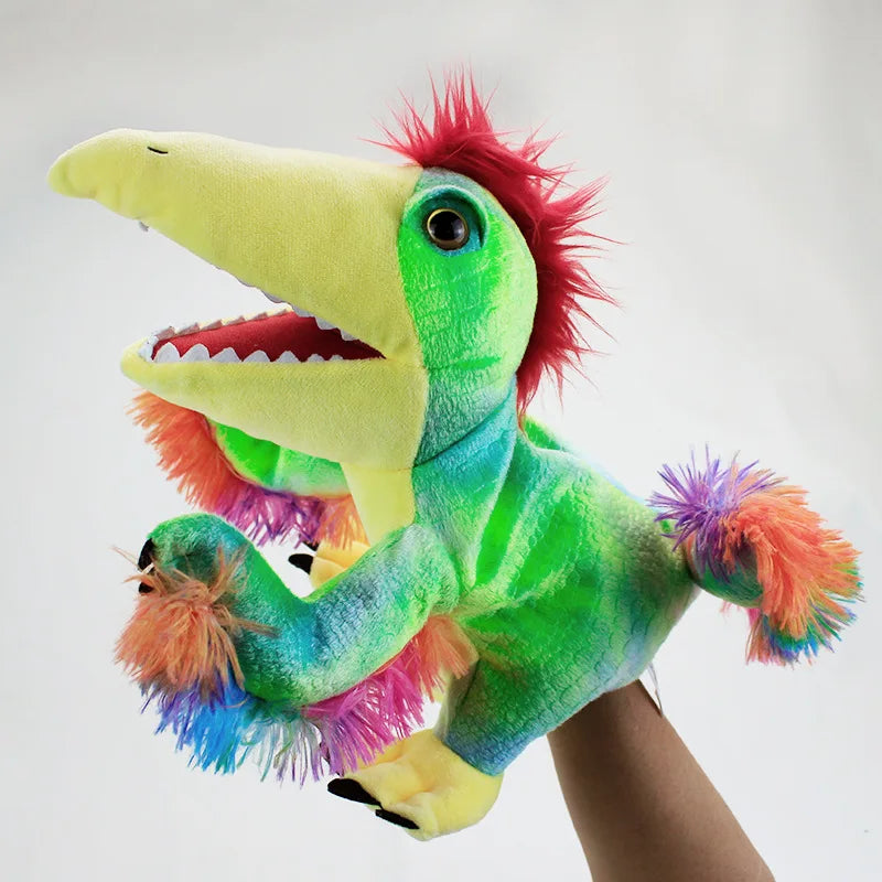 11 Style Dinosaur Plush Hand Puppets, Triceratops Tyrannosaurus Dilophosaurus Gloves