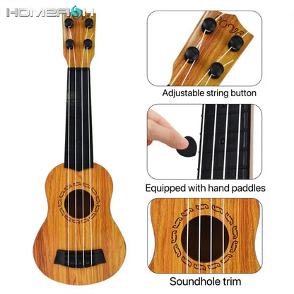 35cm Ukulele Guitar Toy for Kids - Elementary Musical Instrument with Paddles, Simulating Ukulele Music Toy