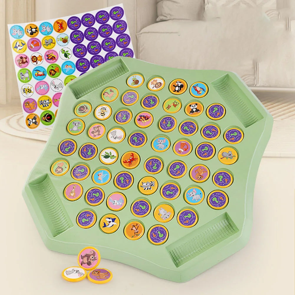 Animal/Fruit Flip Chess (54 Cards, Memory & Cognitive Game, 2-4 Players)