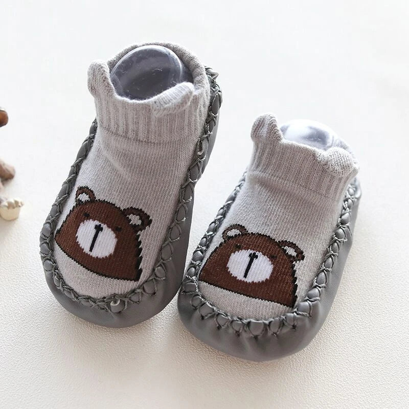 Baby Socks Slippers with Rubber Soles for Infant Newborn Children Anti-Slip Soft Sole Toddler Indoor Shoes