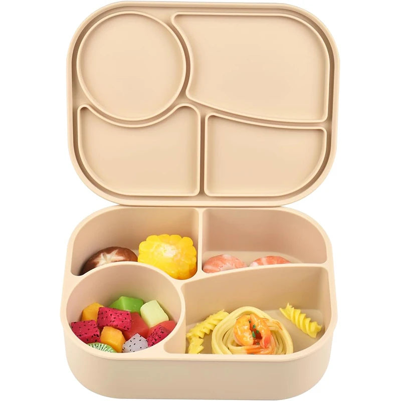 Silicone Food Storage Containers - Reusable Bento Lunch Box with Lids, Microwave & Dishwasher Safe, BPA-Free Storage Boxes