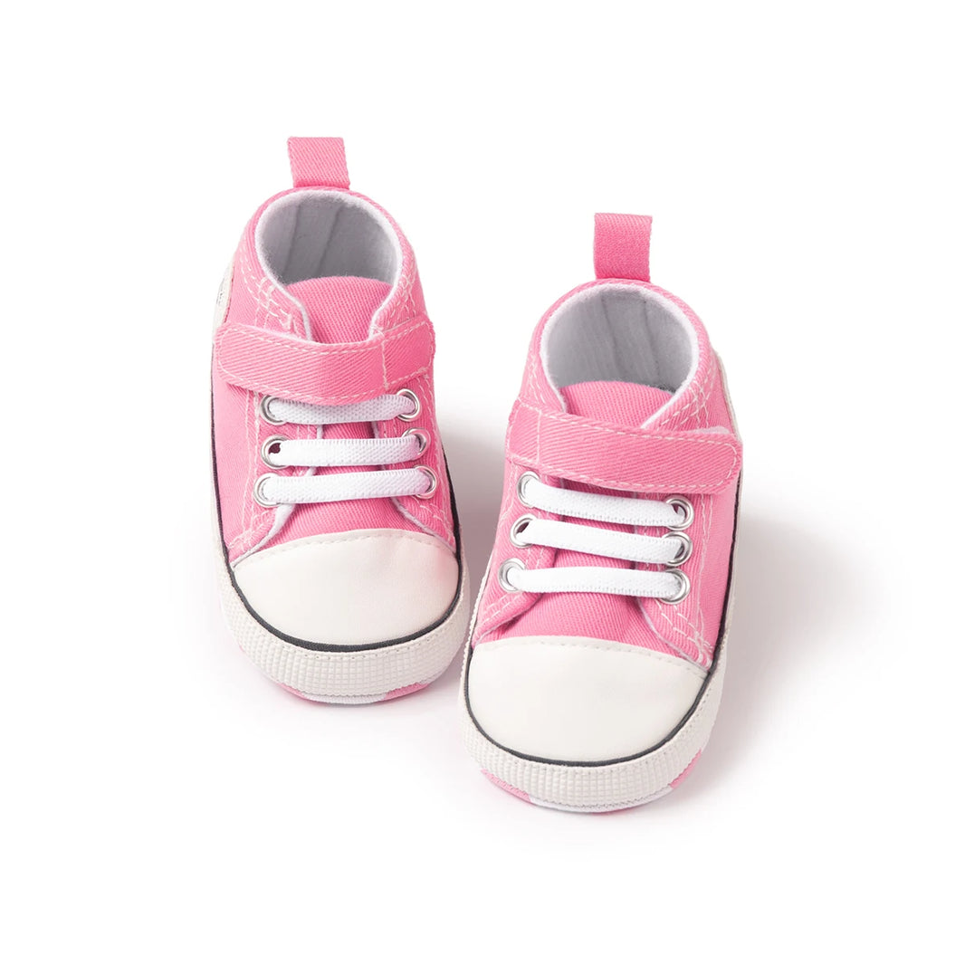 KIDSUN Newborn Multi-Coloured Canvas Baby Shoes – Soft Soled Casual First Toddler Shoes for Boys & Girls