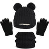 Imitation Cashmere Winter Baby Hat, Gloves, and Scarf Set – Fleece Warmer, Thick Knit Beanie with Pompom for Boys and Girls