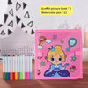 Foldable Chalkboard Book – Children’s Reusable Drawing and Writing Board with 12 Watercolor Pens, Wipeable Art Toy