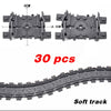 City Trains Flexible Tracks – Soft Straight, Curved Rails, and Switch Building Block Railways Toy for Kids