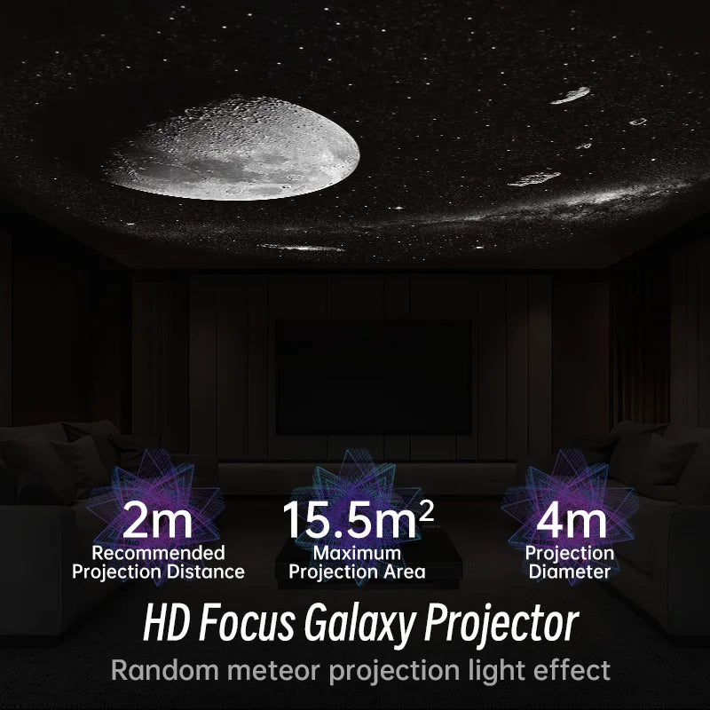 Galaxy Projector Pro 360° Rotating Starry Sky Planetarium Lamp – 12-in-1 Night Light for Kids Bedroom, Valentine's Day Gift