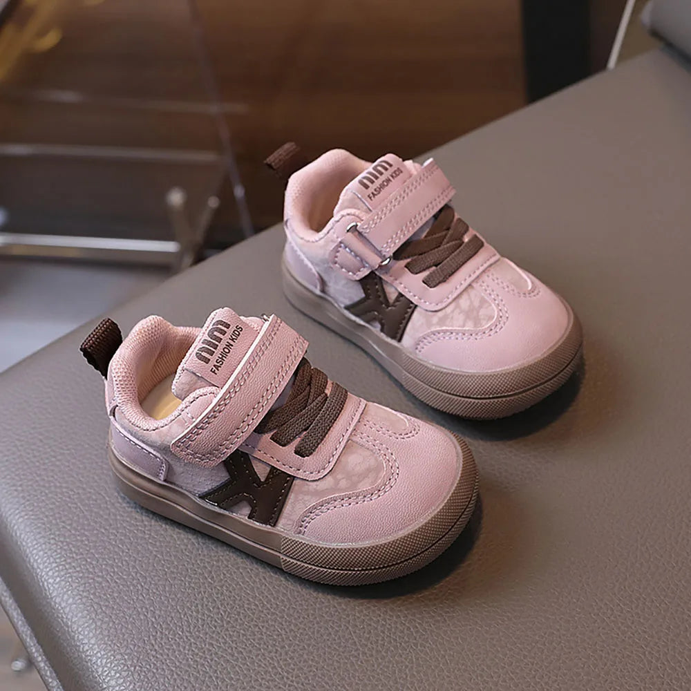 PU Leather Children’s Shoes – Designer Kid’s Sneakers, Soft-Soled Anti-Slip Sport Shoes for Toddlers
