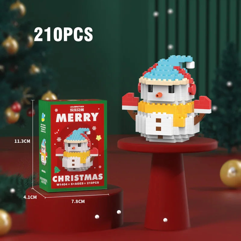 Christmas Micro Building Blocks – Santa Claus & Reindeer Puzzle, Assembling Bricks Table Decoration Toy for Kids