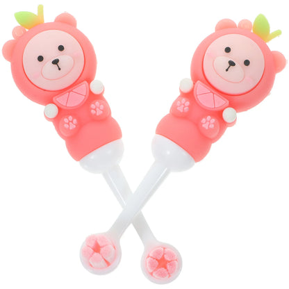 2 Pcs Kids Toothbrush, Soft Bristle Round, Cute Bear Shape, Safe Toddler Teeth Brush, Oral Care Gift