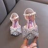 AINYFU Children’s Sequins Sandals – Girls’ Sweet Bow Rhinestone Princess Shoes, Fashion Non-Slip Flat Soft Bottom Kids’ Sandals