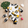 Baby Boy Cartoon Car Print Jumpsuit – Long Sleeve Round Collar Romper (Spring & Autumn, 0-24 Months)