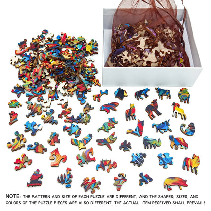 Wooden Puzzle Penguin, Exquisite Gift Box with Irregular Shaped Animal Puzzle, Gifts for Family Interaction & Adult Stress Relief