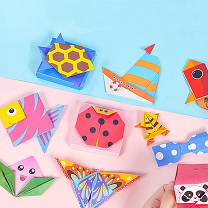 54 Pages Montessori DIY Kids Craft Set – 3D Cartoon Animal Origami Handcraft Paper Art Educational Toy for Children