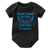 Hand Picked for Earth By My Grandpa/Grandma in Heaven Baby Bodysuit – Summer Short Sleeve Romper, Infant Jumpsuit, Baby Clothes