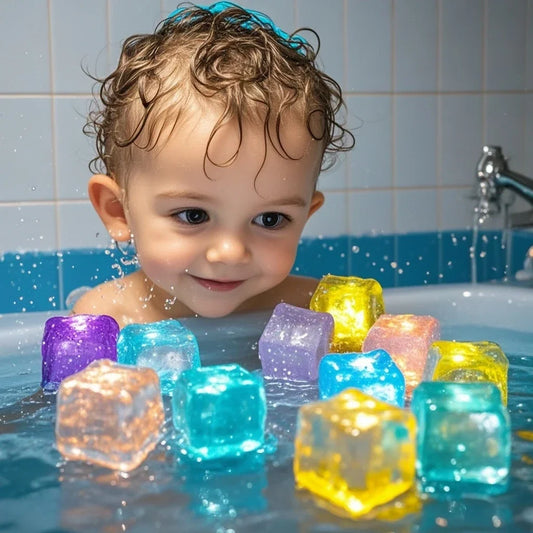 6/12PCS Baby Bath LED Light Up Toys – Colorful Waterproof Glowing Bath Toys