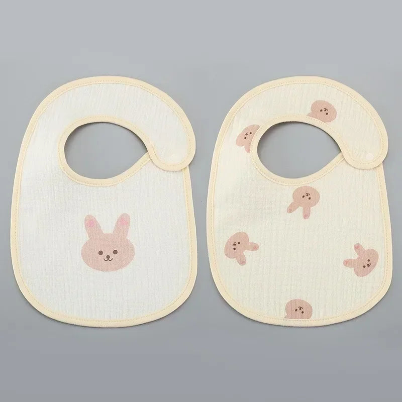 2pcs/Set Waterproof Baby Bibs – Cotton Infant Feeding Bibs, Newborn Burp Cloths, Bandana for Boys & Girls, Soft Saliva Towel - Kidzy Market