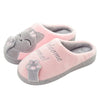 Women’s Plush Cartoon Cat Slippers – Furry Indoor Bedroom Slide Flats with Rubber Sole, Round Toe Cozy House Shoes