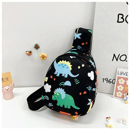 Children's Cute Dinosaur Shoulder Bag – Casual Nylon Messenger Bag, Coin Purse for Baby Girls & Boys, Small Chest Handbag for Kids - Kidzy Market