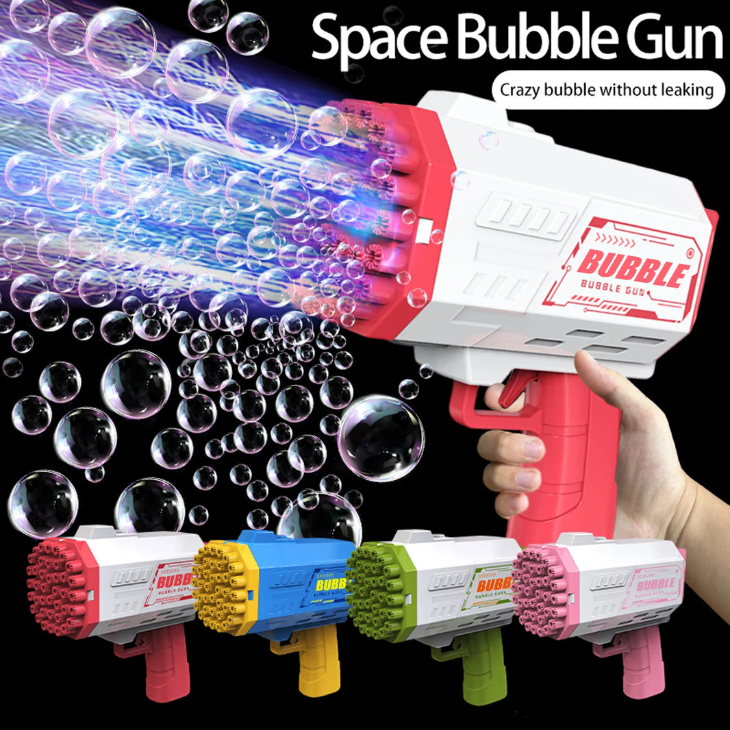40-Hole Bubble Gun Machine with LED Lights – Automatic Bubble Blower Toy for Kids, Toddlers & Adults