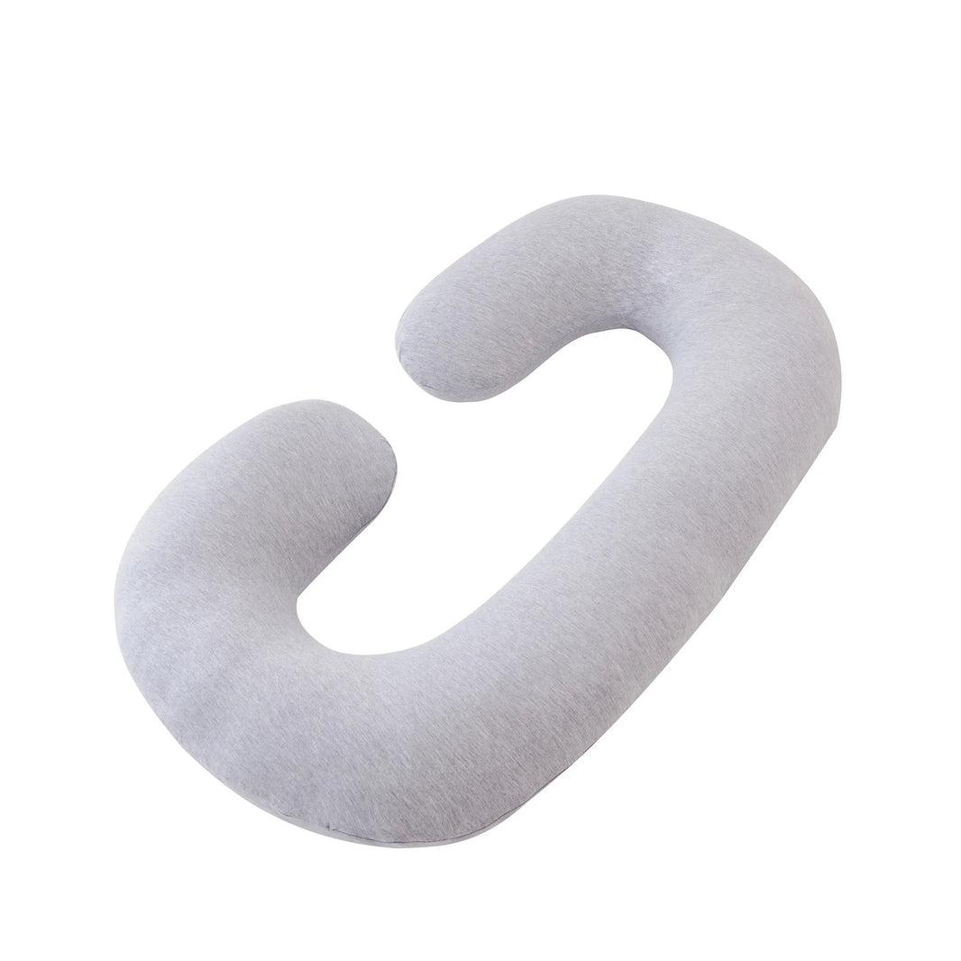 C-Shaped Pregnancy Pillow with Star Pattern – Supportive Belly and Back Pillow for Side Sleeping, Solid Color Maternity Pillow