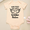 “Hand Picked for Earth by My Grandpa in Heaven” – Cute Newborn Onesie, Cotton Baby Bodysuit for Boys & Girls, Special Gift for Newborns
