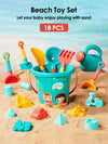 Summer Beach Toy Set With Bucket, Watering Bottle & Shovels — 18Pcs Sand & Water Play Kit For Kids