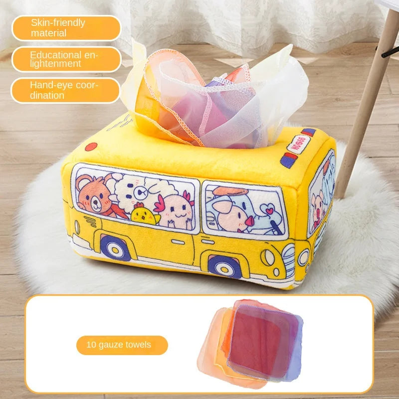Montessori Sensory Tissue Box Toy – Educational Busy Board for Babies & Toddlers, Fine Motor Finger Exercise – view 11