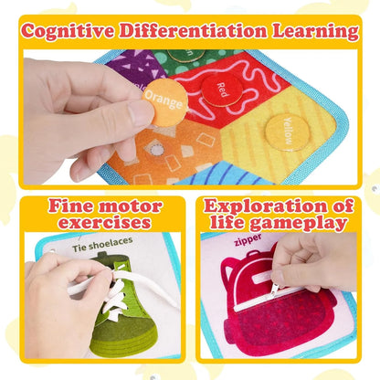 Montessori Busy Board for Toddlers – Quiet 3D Activity Book, Sensory Learning Toy, Dollhouse Bag, Birthday Gift
