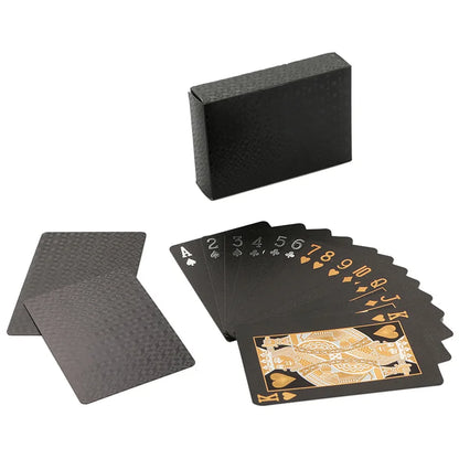 24K Gold Waterproof Playing Cards - Plastic Poker Deck, PET Table Game for Halloween & Christmas, Family Game Night Gift