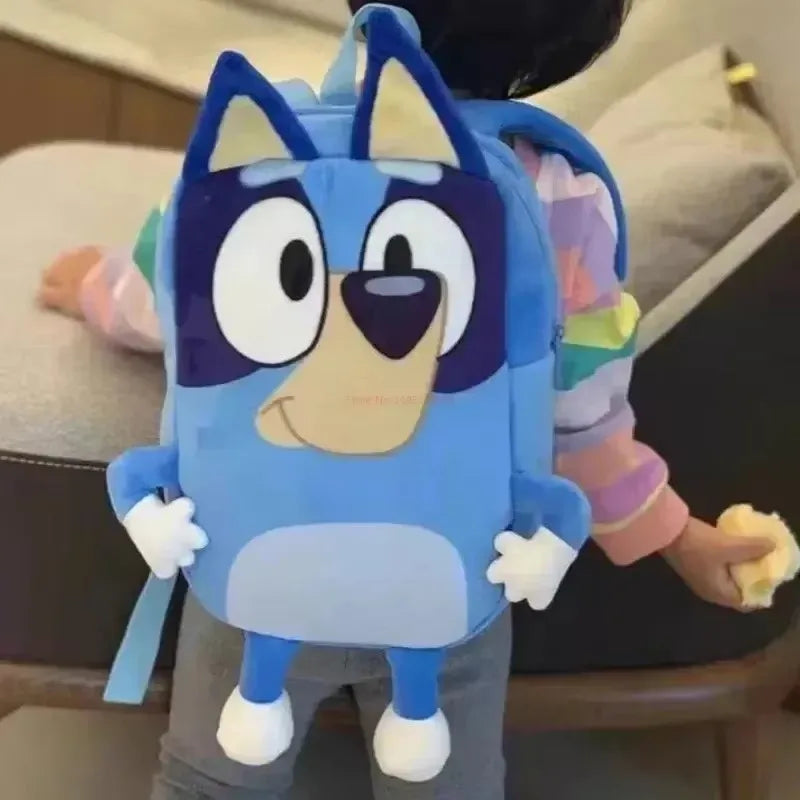 MINISO Bingo Cartoon Plush Mini Backpack – Soft School Bag and Book Bag for Kids