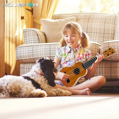 35cm Ukulele Guitar Toy for Kids - Elementary Musical Instrument with Paddles, Simulating Ukulele Music Toy