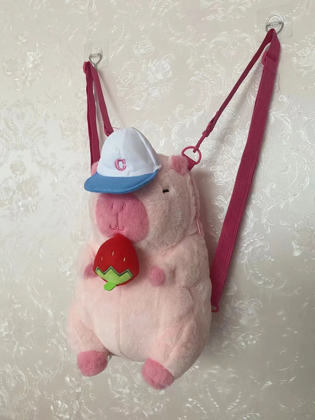 Capybara Plush Backpack – Kawaii Fashion Fur Plushie Shoulder and Mini Knapsack Bag for Kids and Girls