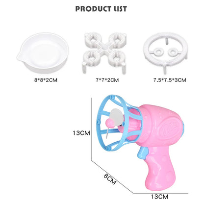 2-in-1 Automatic Bubble Machine & Bubble Gun for Kids - Outdoor Party Toy Birthday Gift