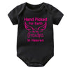 Hand Picked for Earth By My Grandpa/Grandma in Heaven Baby Bodysuit – Summer Short Sleeve Romper, Infant Jumpsuit, Baby Clothes