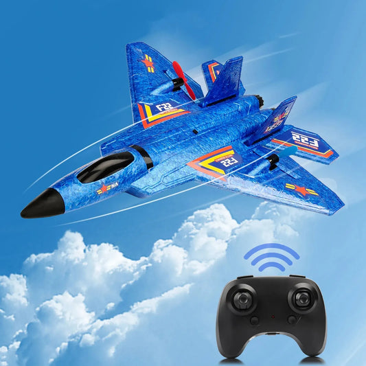 F22 Raptor RC Plane 2.4G 2CH Remote Control Flying Glider with LED Lights EPP Foam