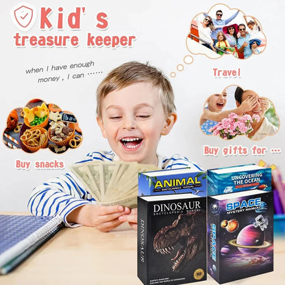 Book-Shaped Safe with Combination Lock Hidden Money Box Secret Storage Vault for Kids Birthday and Christmas Gift