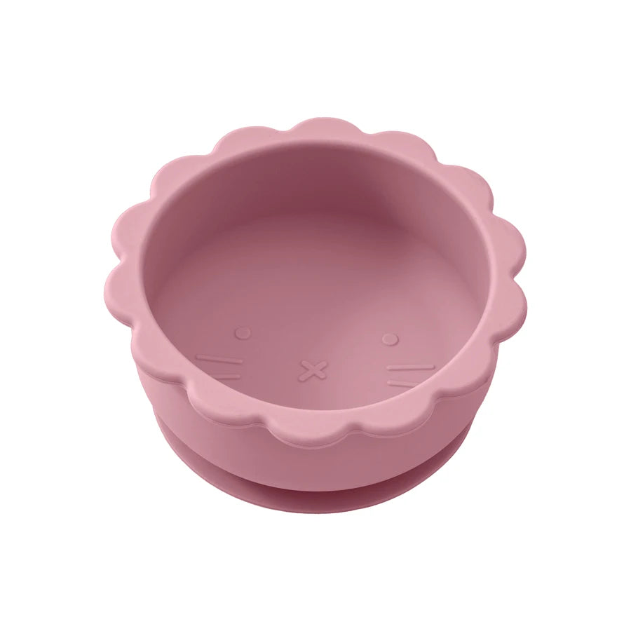 1PC Baby Silicone Bowl - Cute Cartoon Lion Shape Baby Tableware, Solid Color Baby Food Storage, BPA-Free Suction Baby Meal Tray
