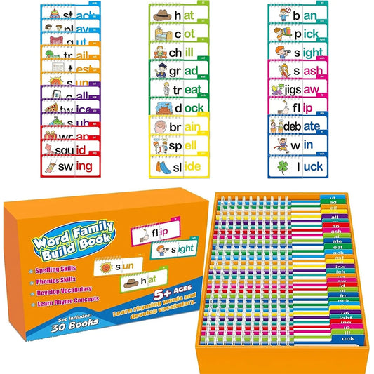 Word Family Build Book – Learn to Read Sight Word and Phonics Flash Cards Flip Activity