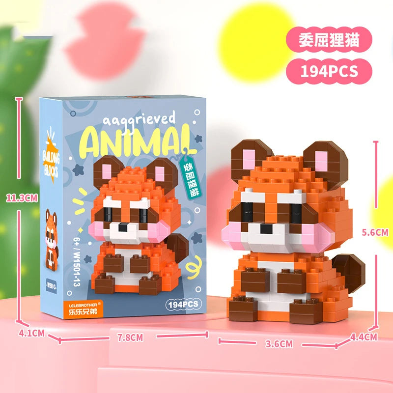 Adults Animals Micro Particle Building Blocks – Dog and Cat Mini Bricks Toy for Kids Ages 6 to 12